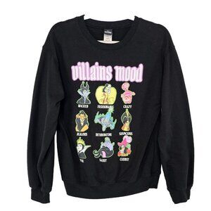 Disney Vilians Mood Sweatshirt Junior Womens Size Small 3-5 Black Pullover